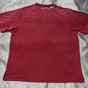 Men's Carribean Brand Ribbed Relaxed‎ Fit Top Shirt Size Large Modal Blend Red